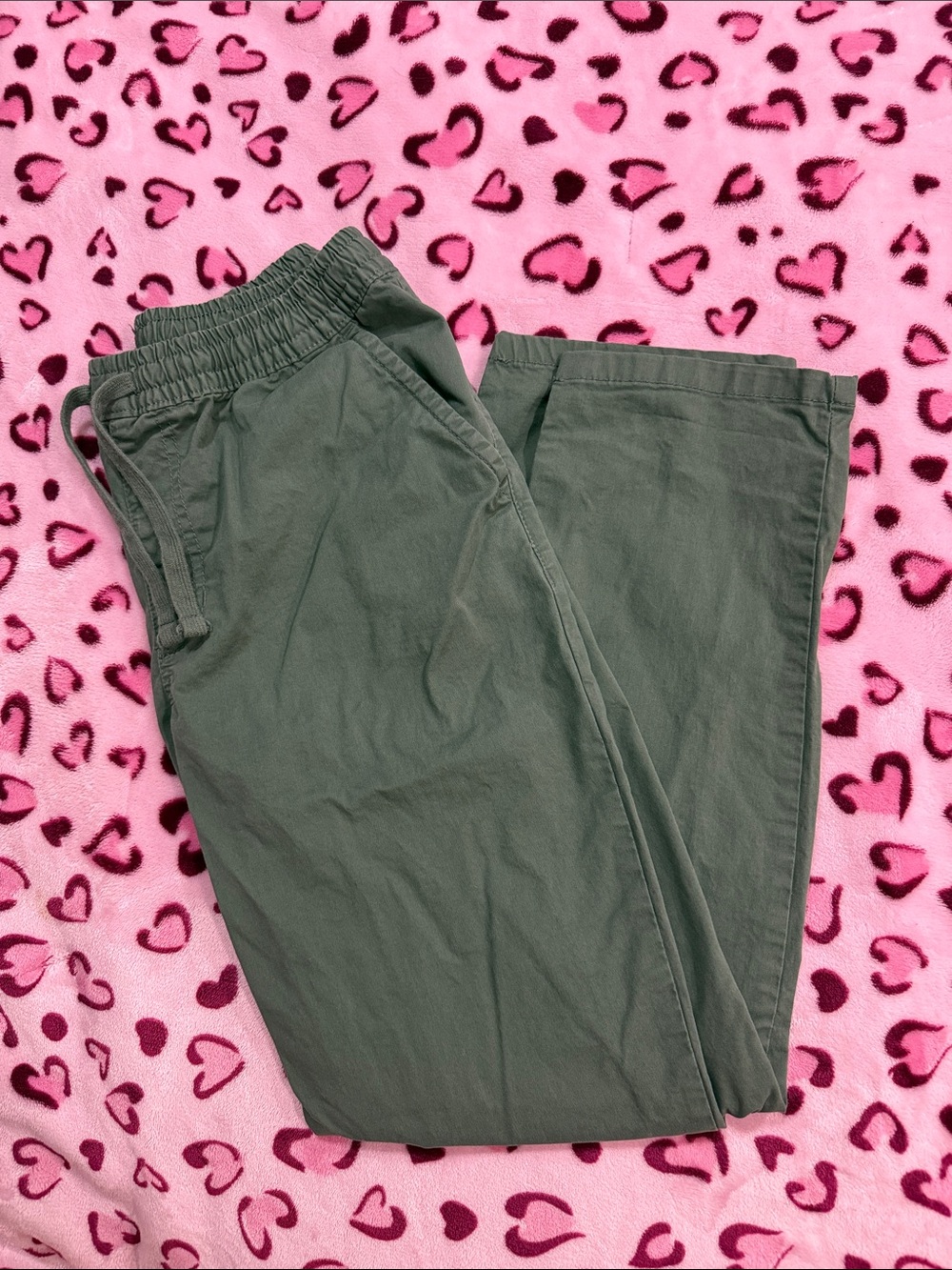 Vans Olive Green Drawstring Casual Pants